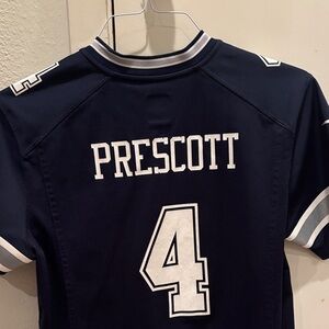 NFL Navy On Field Jersey with White Trim Cowboys #4 Dak Prescott